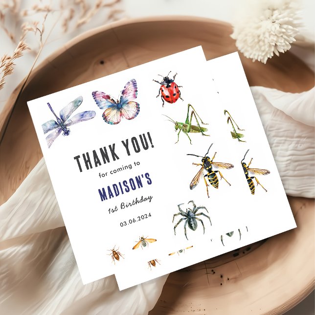 Bugs & Insekten Vintag Geburtstagsparty Serviette (Von Creator hochgeladen)