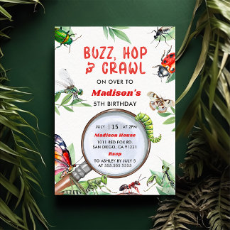Bugs & Insekten Vintager Junge Geburtstagsparty Einladung