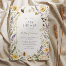 Bugs Schmetterlinge und Wildblumen-Baby-Party