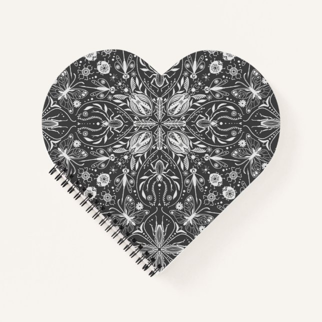 Bugs, schwarz, ganz weiß notizbuch (Vorderseite)