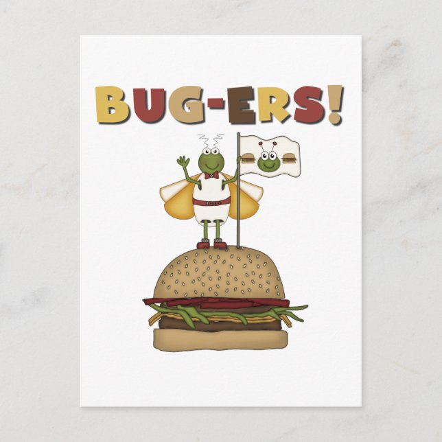 Bugs und Burgers Tshirts und Geschenke Postkarte (Vorderseite)