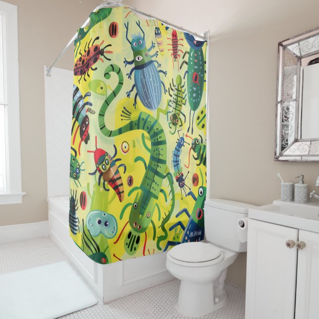 Bugs & Würmer Duschvorhang (Beispiel)
