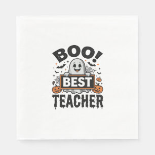 Büh bester Lehrer Vintage Halloween Lehrer Design_ Serviette
