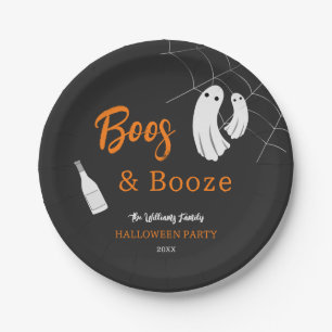 Buh & Booze Erwachsene Halloween Chic Schwarze Ein Pappteller