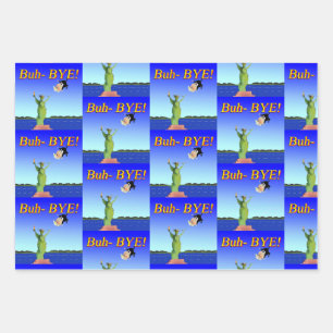 "Buh-BYE" Trump Politischer Cartoon 2021 Neue Jahr Geschenkpapier Set