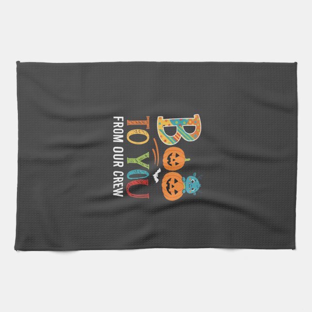Buh dir Halloween-Crew-Design_1 Geschirrtuch (Horizontal)