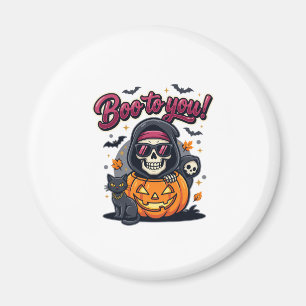 Buh für dich Halloween-Skelett-Kürbis Magnet