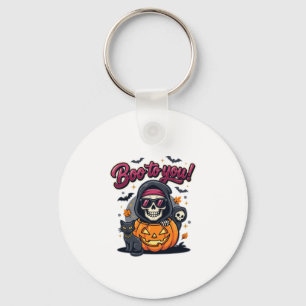 Buh für dich Halloween-Skelett-Kürbis Schlüsselanhänger