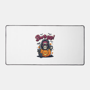 Buh für dich Halloween-Skelett-Kürbis Schreibtischunterlage