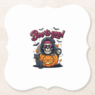 Buh für dich Halloween-Skelett-Kürbis Untersetzer