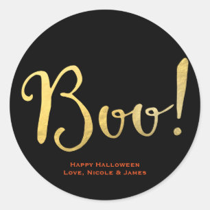 BUH! Halloween-Partygeschenk mit falscher Goldfoli Runder Aufkleber