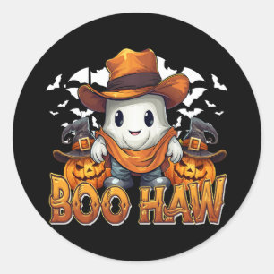 Buh Hu Western Halloween Vintage Geist Lustig Nied Runder Aufkleber