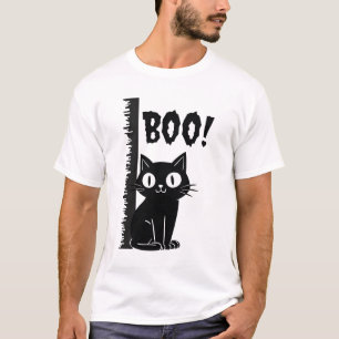Buh! Lustiger Versteck-Spiel-Spooky-Halloween-Katz T-Shirt