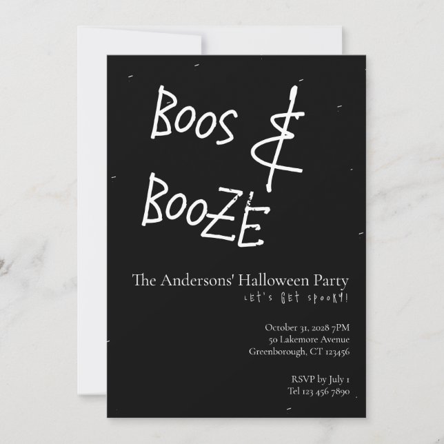 Buh und Schnaps Halloween-Party Einladung (Vorderseite)