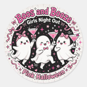 Buh und Schnaps Rosa Geister Mädchen Nacht Runder Aufkleber