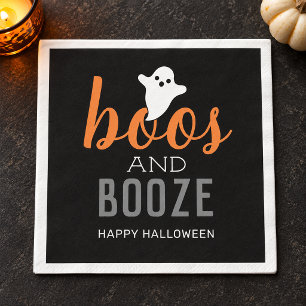 Buh und Schnaps Schwarze Orange Halloween-Party Serviette