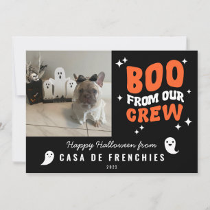 Buh von der Crew Moderne Retro-Halloween-Foto Sc Feiertagskarte