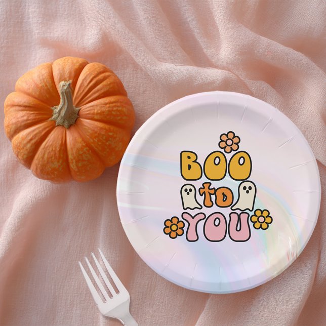 Buh zu dir Süßes Halloween Pappteller (Boo to you Halloween Party Plate)
