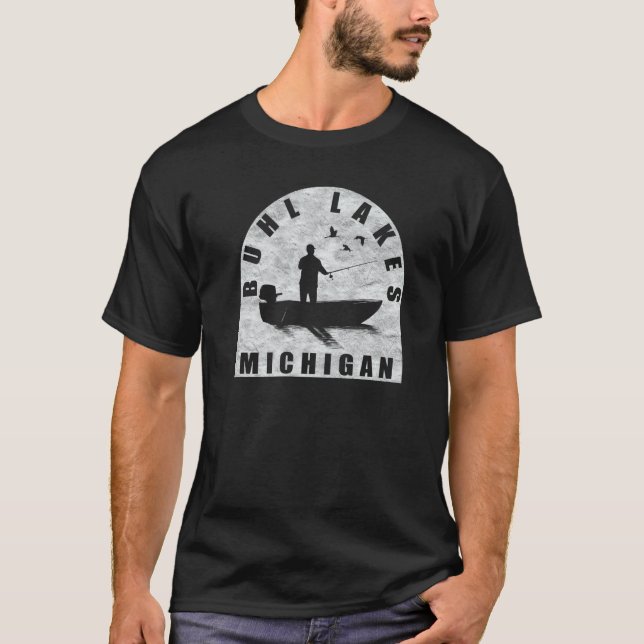 Buhl Lakes Fischen Michigan T-Shirt (Vorderseite)