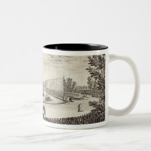 Bühne auf der großen Teichdarstellung Zweifarbige Tasse