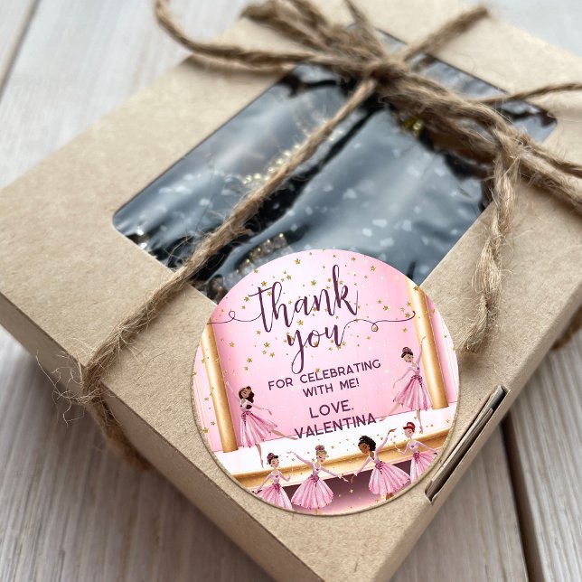 Bühne Ballerina Danke Runder Aufkleber (Von Creator hochgeladen)