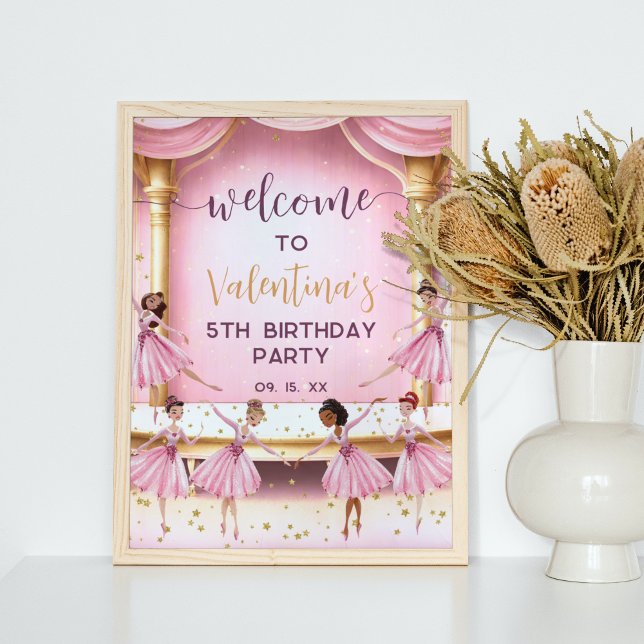 Bühne Ballerina Party Rosa und Gold Ballet Poster (Von Creator hochgeladen)