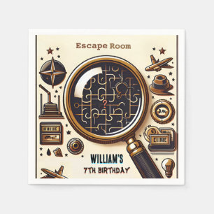 Bühne Clue Spy Escape Room 7. Geburtstag Einladung Serviette
