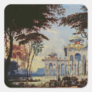 Bühne Design for 'Ruslan and Lyudmila' von Quadratischer Aufkleber