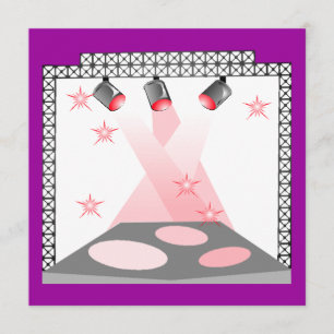 BÜHNE-LICHT-EINLADUNGS-KARAOKE-TALENT-SHOW-PARTY EINLADUNG