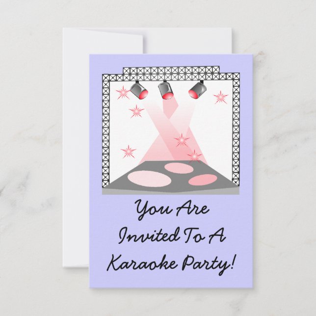 Bühne Lights Einladung Karaoke Broadway Theater (Vorderseite)