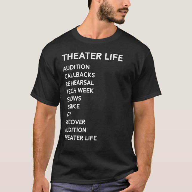 Bühne-links Bühne-Recht-lustiges Broadway-Theater T-Shirt (Vorderseite)