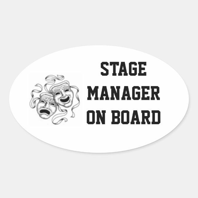 Bühne-Manager auf der Bordaufkleber Ovaler Aufkleber (Vorderseite)