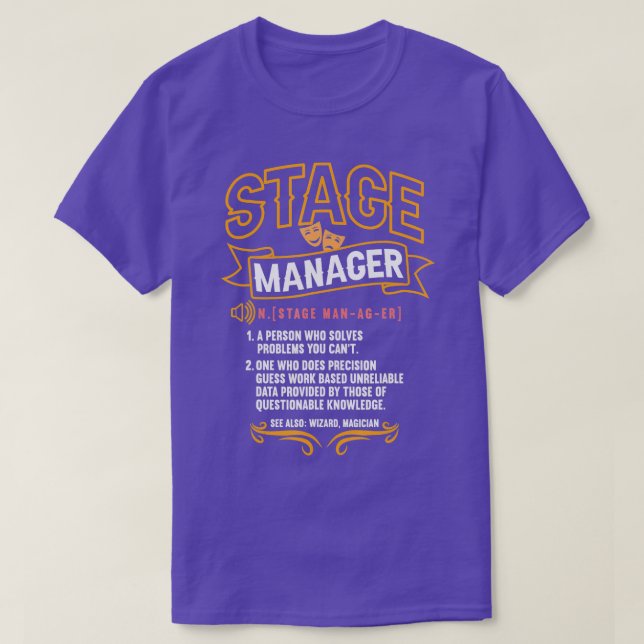 Bühne Manager Definition Broadway Theaterdirektor T-Shirt (Design vorne)