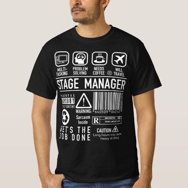 Bühne Manager Definition Jobbeschreibung Symbole T-Shirt (Vorderseite)