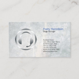 Bühne Manager Fett Kopfhörer Symbol Visitenkarte