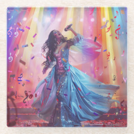 Bühne mit der digitalen Musikkunst Glasuntersetzer