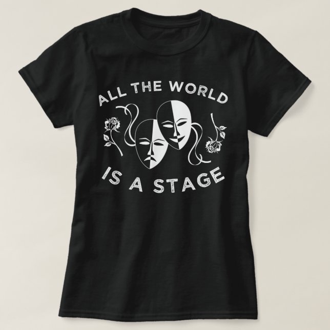 Bühne Play Theater, Schauspiel Drama Maske T-Shirt (Design vorne)