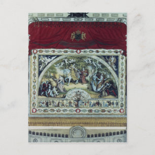 Bühne und dekorativer Vorhang der Dresdner Burg Postkarte