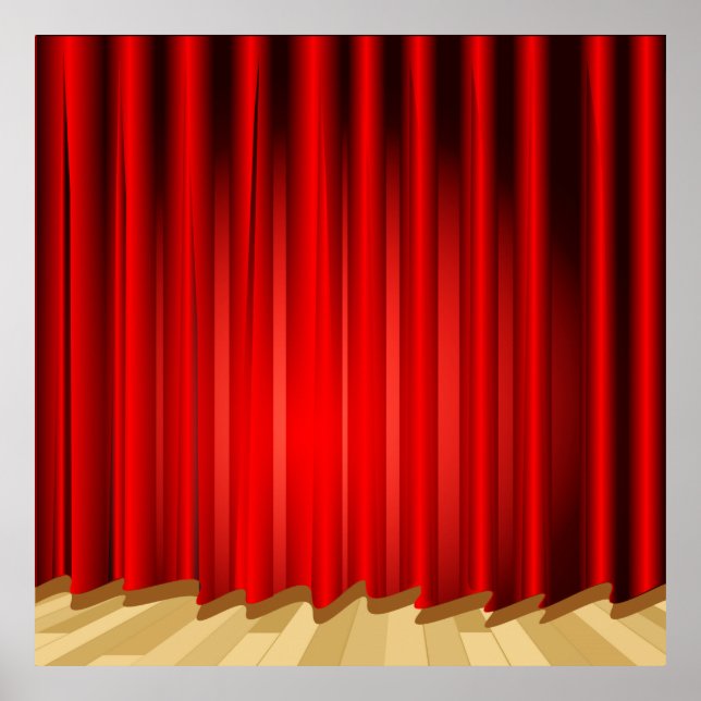Bühne Vorhang Schule/Portrait Foto Stand Hintergru Poster (Vorne)
