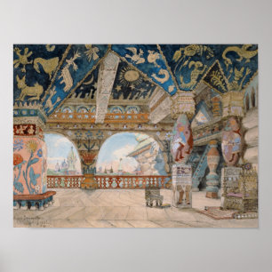 Bühneentwurf für Oper Nikolai Rimsky-Korsakovs Poster