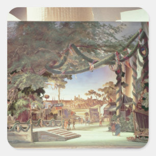 Bühnemodell für die Oper 'die Meistersinger Quadratischer Aufkleber