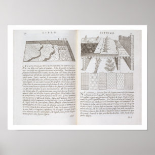 Bühnen und Methoden des Legens der Böden, von Poster