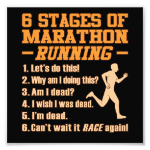 Bühnen von Marathon-Läufern Sarcastic Runner Gra Fotodruck