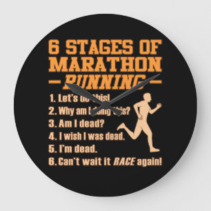 Bühnen von Marathon-Läufern Sarcastic Runner Gra Große Wanduhr