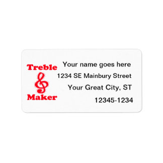 Bühnenmacher clever rotes Musikdesign Adressaufkleber