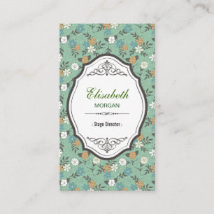 Bühnenregisseur - Elegante Vintage-Blumen Visitenkarte