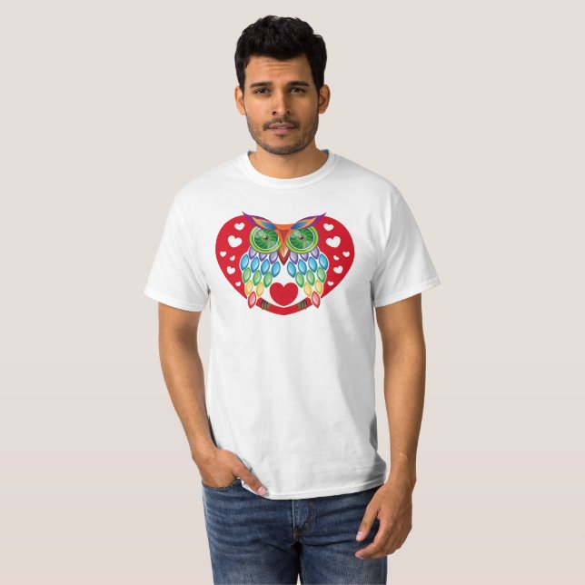 Búho colorido, amor T-Shirt (Vorne ganz)