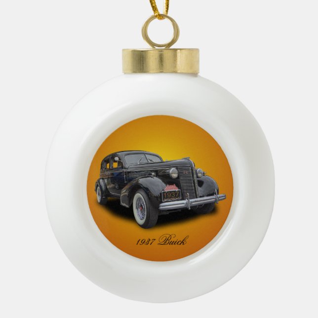 BUICK 1937 KERAMIK Kugel-Ornament (Vorderseite)