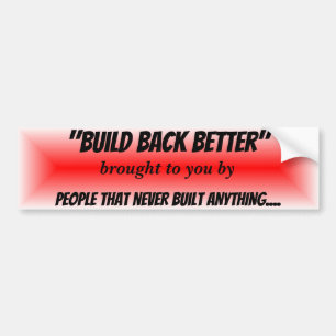 Build Back Better Red Burst Political Propaanda Autoaufkleber