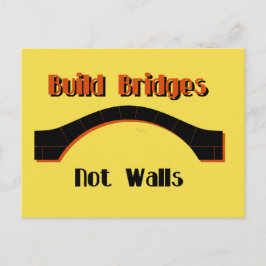 Build Bridges not Walls Protest AntiTrump Postcard Postkarte